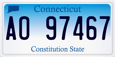 CT license plate AO97467