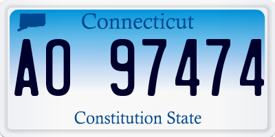 CT license plate AO97474