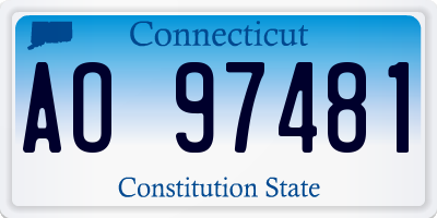 CT license plate AO97481