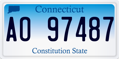 CT license plate AO97487
