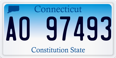 CT license plate AO97493