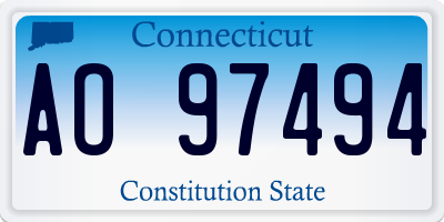 CT license plate AO97494