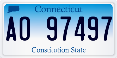 CT license plate AO97497