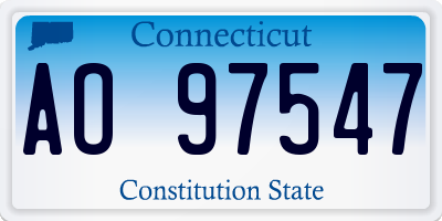 CT license plate AO97547