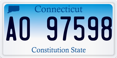 CT license plate AO97598