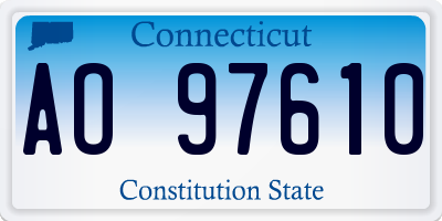 CT license plate AO97610