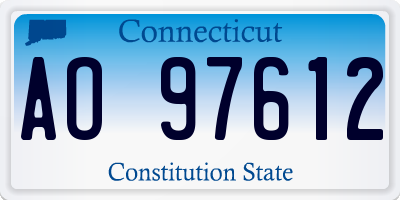 CT license plate AO97612