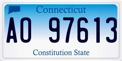 CT license plate AO97613
