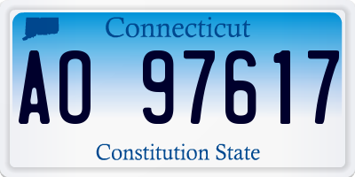 CT license plate AO97617