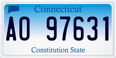 CT license plate AO97631