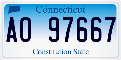 CT license plate AO97667