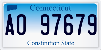 CT license plate AO97679