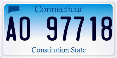 CT license plate AO97718