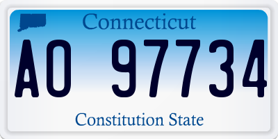 CT license plate AO97734