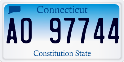 CT license plate AO97744