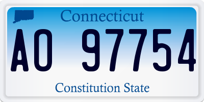 CT license plate AO97754