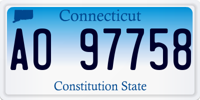 CT license plate AO97758