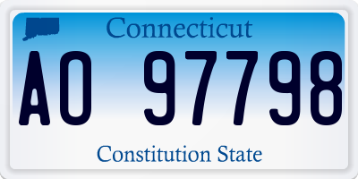CT license plate AO97798