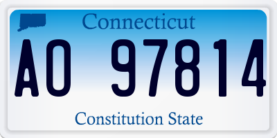CT license plate AO97814