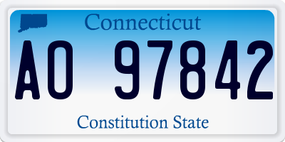 CT license plate AO97842