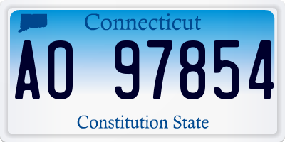 CT license plate AO97854
