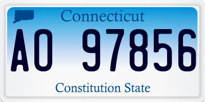 CT license plate AO97856