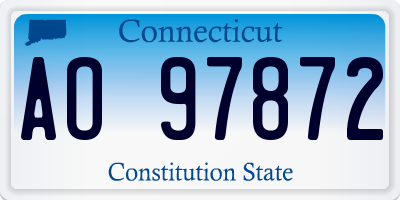 CT license plate AO97872