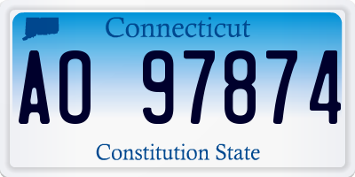 CT license plate AO97874