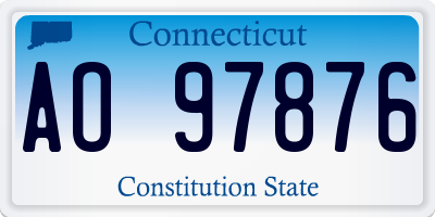 CT license plate AO97876