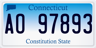 CT license plate AO97893