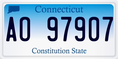 CT license plate AO97907