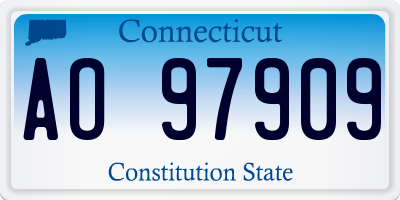CT license plate AO97909