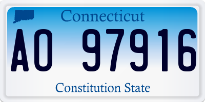 CT license plate AO97916