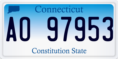 CT license plate AO97953