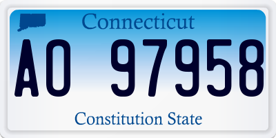 CT license plate AO97958