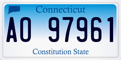 CT license plate AO97961