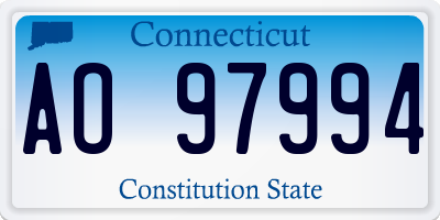 CT license plate AO97994
