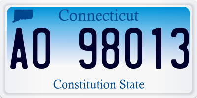 CT license plate AO98013
