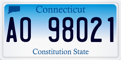 CT license plate AO98021