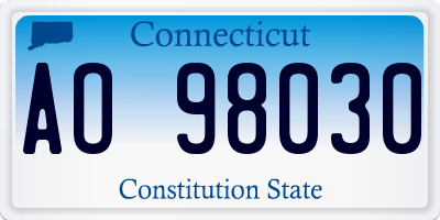 CT license plate AO98030