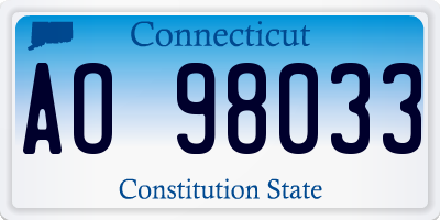 CT license plate AO98033