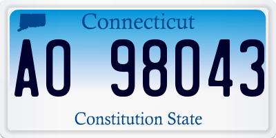 CT license plate AO98043