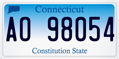 CT license plate AO98054
