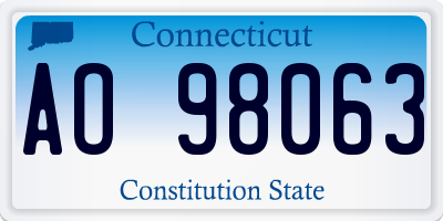 CT license plate AO98063