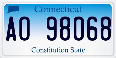 CT license plate AO98068