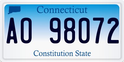 CT license plate AO98072