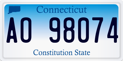 CT license plate AO98074