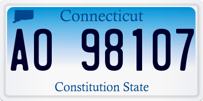 CT license plate AO98107