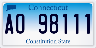 CT license plate AO98111
