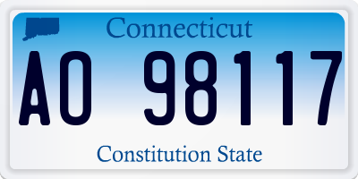 CT license plate AO98117